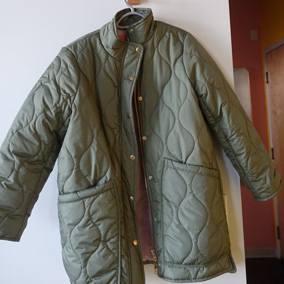 J Crew Signature Puffer Quilted Cocoon PrimaLoft Full Zip Jacket MP petite MED - Picture 11 of 12